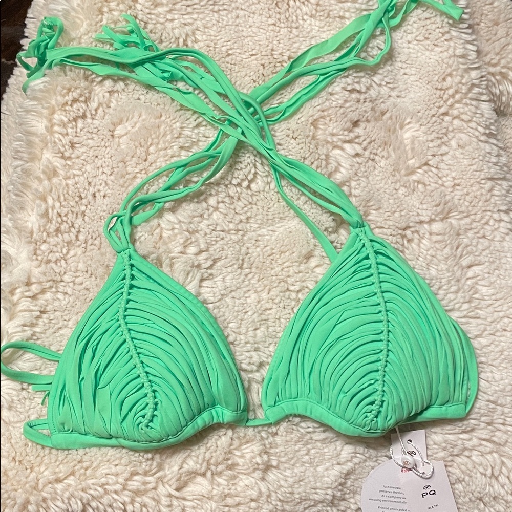 NWT PQ Swim Green Isla Bikini Top - Picture 2 of 6